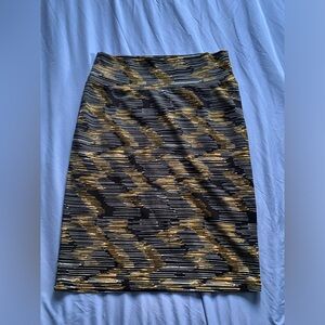 LuLaRoe Pencil Skirt Yellow And Black Size L